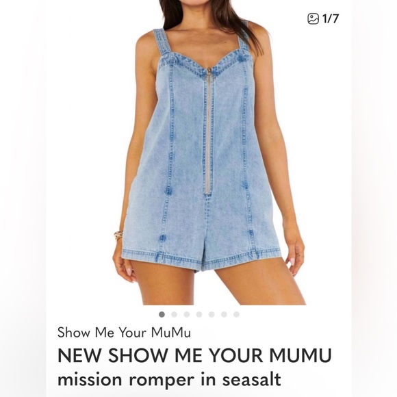 Show Me Your Mumu Mission denim zip up romper - Picture 5 of 9